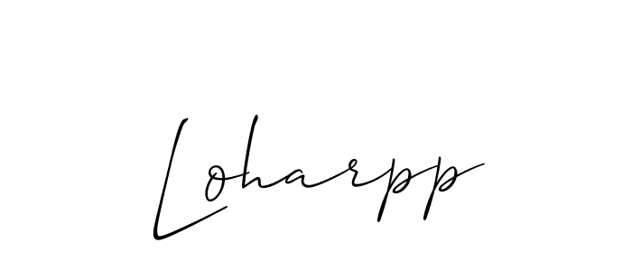 How to make Loharpp name signature. Use Allison_Script style for creating short signs online. This is the latest handwritten sign. Loharpp signature style 2 images and pictures png