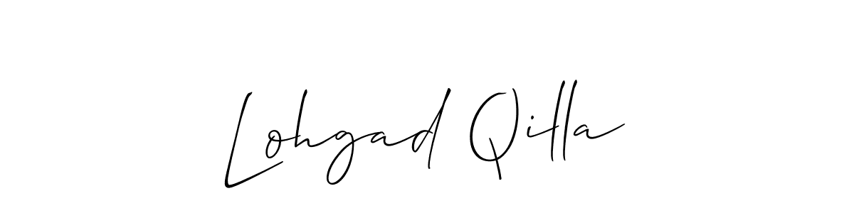 Make a beautiful signature design for name Lohgad Qilla. With this signature (Allison_Script) style, you can create a handwritten signature for free. Lohgad Qilla signature style 2 images and pictures png