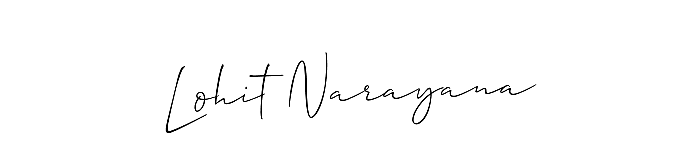 The best way (Allison_Script) to make a short signature is to pick only two or three words in your name. The name Lohit Narayana include a total of six letters. For converting this name. Lohit Narayana signature style 2 images and pictures png