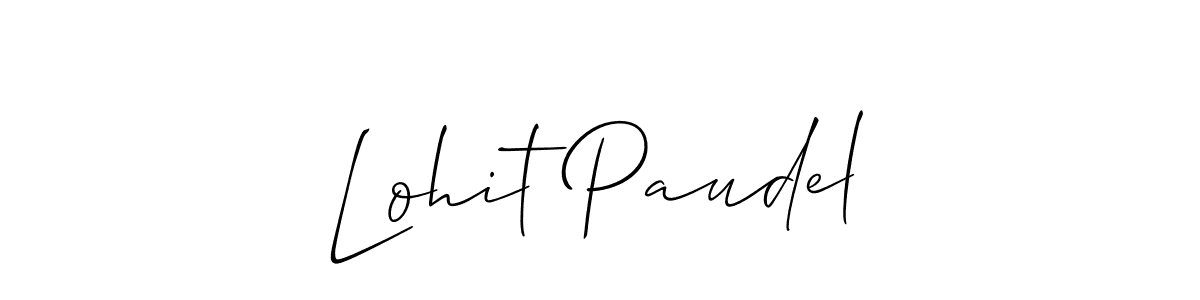 Create a beautiful signature design for name Lohit Paudel. With this signature (Allison_Script) fonts, you can make a handwritten signature for free. Lohit Paudel signature style 2 images and pictures png