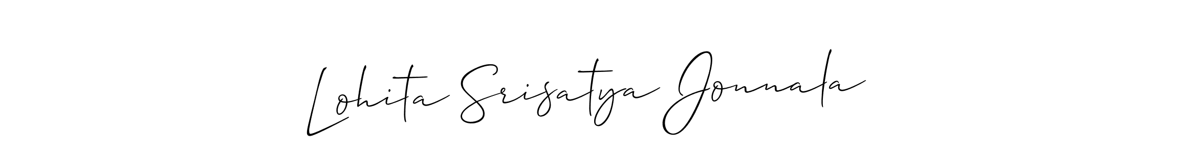 Lohita Srisatya Jonnala stylish signature style. Best Handwritten Sign (Allison_Script) for my name. Handwritten Signature Collection Ideas for my name Lohita Srisatya Jonnala. Lohita Srisatya Jonnala signature style 2 images and pictures png