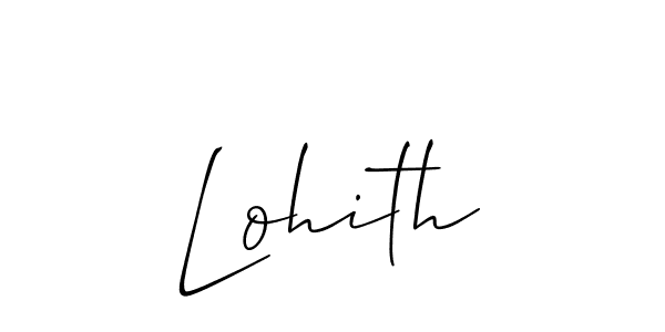 Use a signature maker to create a handwritten signature online. With this signature software, you can design (Allison_Script) your own signature for name Lohith. Lohith signature style 2 images and pictures png