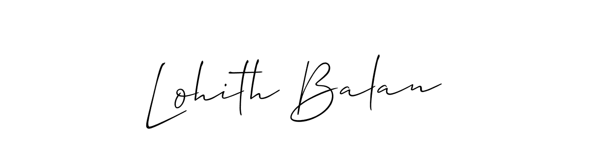 Make a beautiful signature design for name Lohith Balan. With this signature (Allison_Script) style, you can create a handwritten signature for free. Lohith Balan signature style 2 images and pictures png