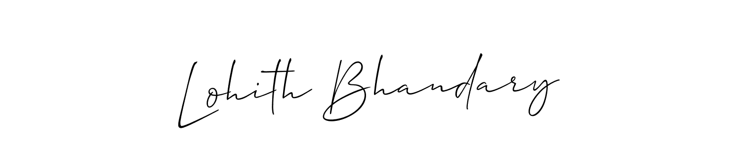 if you are searching for the best signature style for your name Lohith Bhandary. so please give up your signature search. here we have designed multiple signature styles  using Allison_Script. Lohith Bhandary signature style 2 images and pictures png