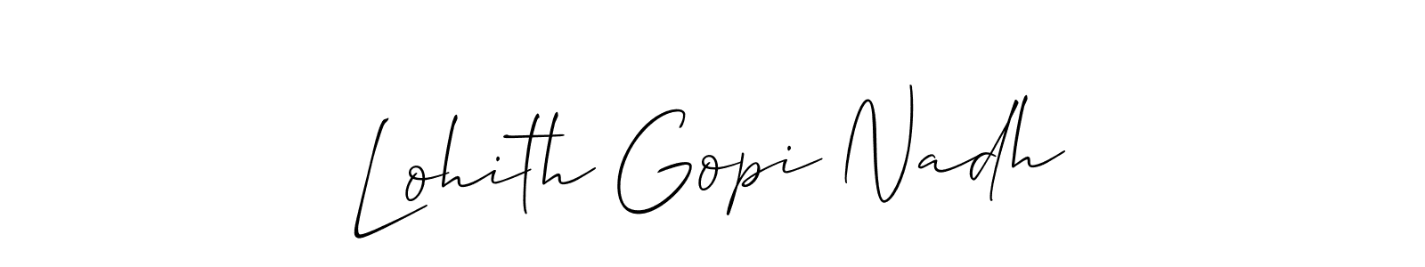 Use a signature maker to create a handwritten signature online. With this signature software, you can design (Allison_Script) your own signature for name Lohith Gopi Nadh. Lohith Gopi Nadh signature style 2 images and pictures png