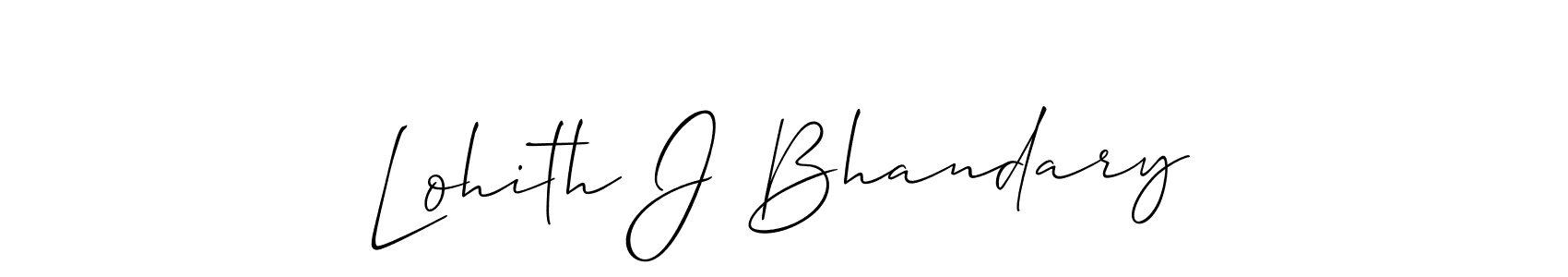 This is the best signature style for the Lohith J Bhandary name. Also you like these signature font (Allison_Script). Mix name signature. Lohith J Bhandary signature style 2 images and pictures png
