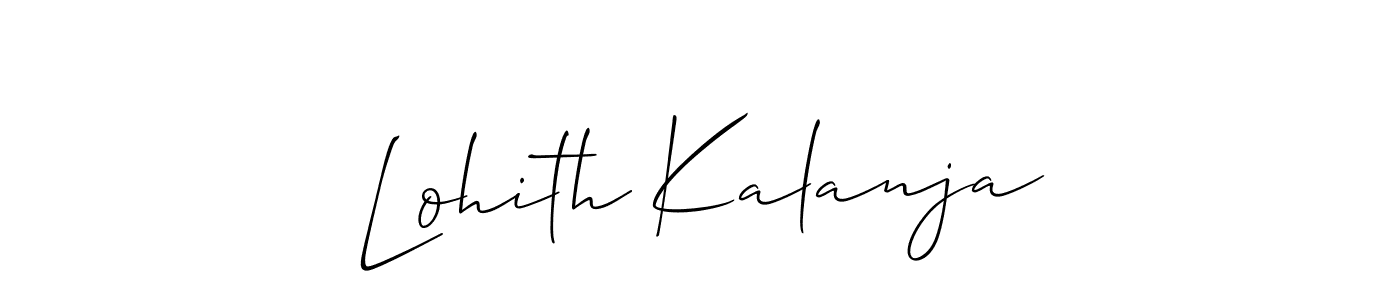 if you are searching for the best signature style for your name Lohith Kalanja. so please give up your signature search. here we have designed multiple signature styles  using Allison_Script. Lohith Kalanja signature style 2 images and pictures png