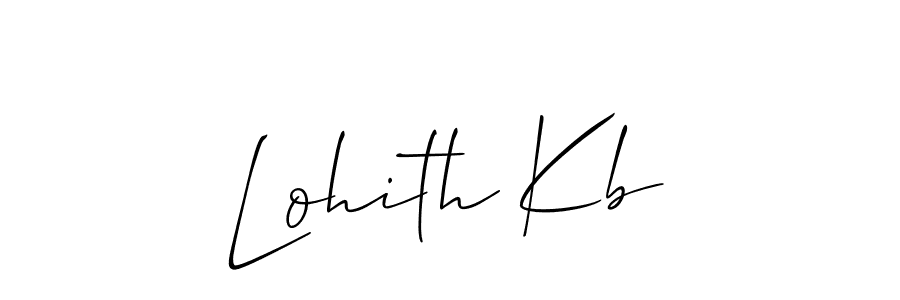 The best way (Allison_Script) to make a short signature is to pick only two or three words in your name. The name Lohith Kb include a total of six letters. For converting this name. Lohith Kb signature style 2 images and pictures png