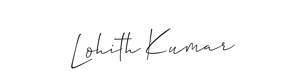 if you are searching for the best signature style for your name Lohith Kumar. so please give up your signature search. here we have designed multiple signature styles  using Allison_Script. Lohith Kumar signature style 2 images and pictures png