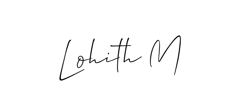 Create a beautiful signature design for name Lohith M. With this signature (Allison_Script) fonts, you can make a handwritten signature for free. Lohith M signature style 2 images and pictures png