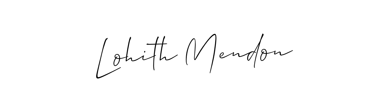 Make a beautiful signature design for name Lohith Mendon. With this signature (Allison_Script) style, you can create a handwritten signature for free. Lohith Mendon signature style 2 images and pictures png