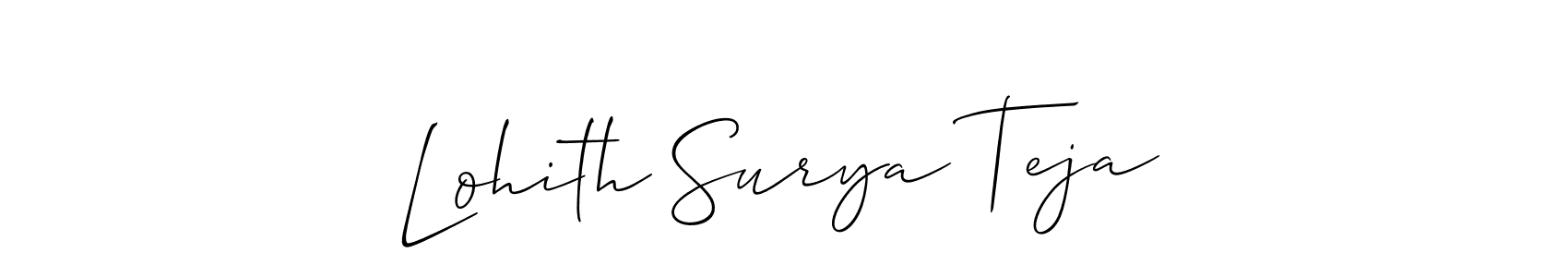 Similarly Allison_Script is the best handwritten signature design. Signature creator online .You can use it as an online autograph creator for name Lohith Surya Teja. Lohith Surya Teja signature style 2 images and pictures png