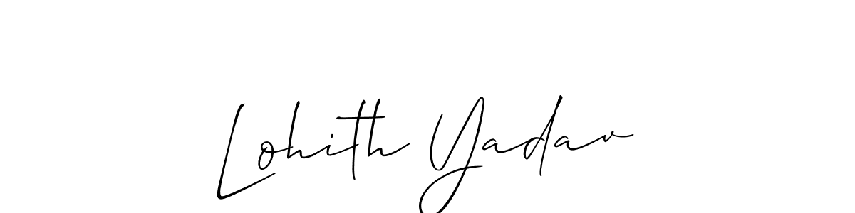 Make a beautiful signature design for name Lohith Yadav. With this signature (Allison_Script) style, you can create a handwritten signature for free. Lohith Yadav signature style 2 images and pictures png