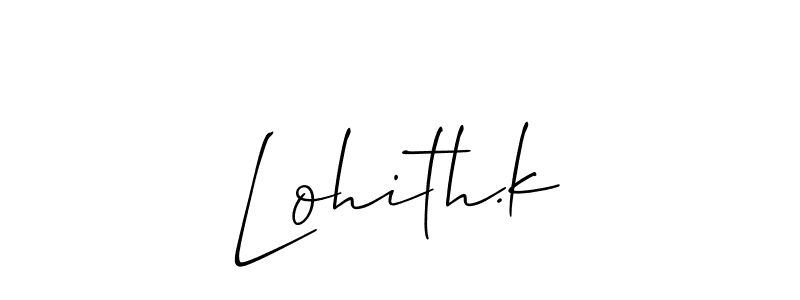 Make a short Lohith.k signature style. Manage your documents anywhere anytime using Allison_Script. Create and add eSignatures, submit forms, share and send files easily. Lohith.k signature style 2 images and pictures png