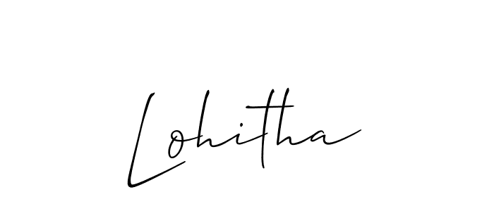 How to make Lohitha name signature. Use Allison_Script style for creating short signs online. This is the latest handwritten sign. Lohitha signature style 2 images and pictures png