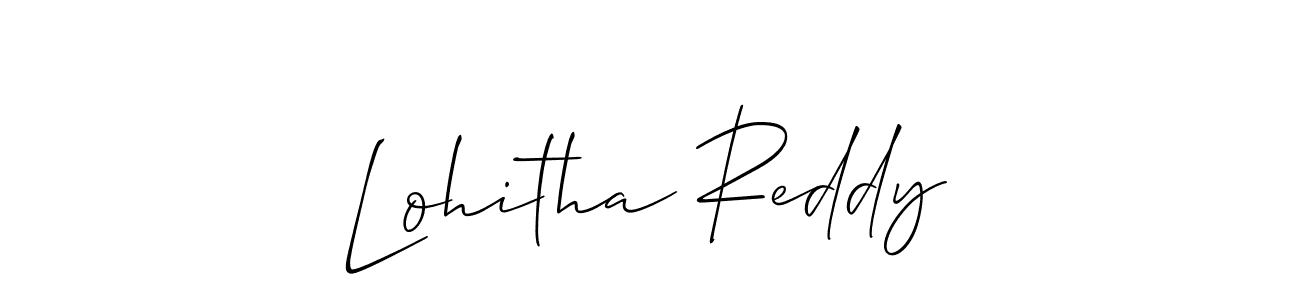 if you are searching for the best signature style for your name Lohitha Reddy. so please give up your signature search. here we have designed multiple signature styles  using Allison_Script. Lohitha Reddy signature style 2 images and pictures png