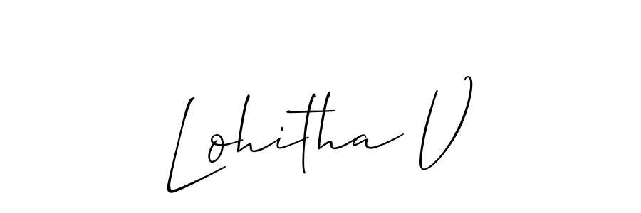How to make Lohitha V signature? Allison_Script is a professional autograph style. Create handwritten signature for Lohitha V name. Lohitha V signature style 2 images and pictures png
