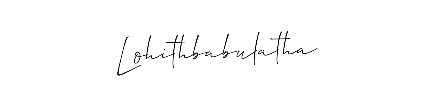 Design your own signature with our free online signature maker. With this signature software, you can create a handwritten (Allison_Script) signature for name Lohithbabulatha. Lohithbabulatha signature style 2 images and pictures png