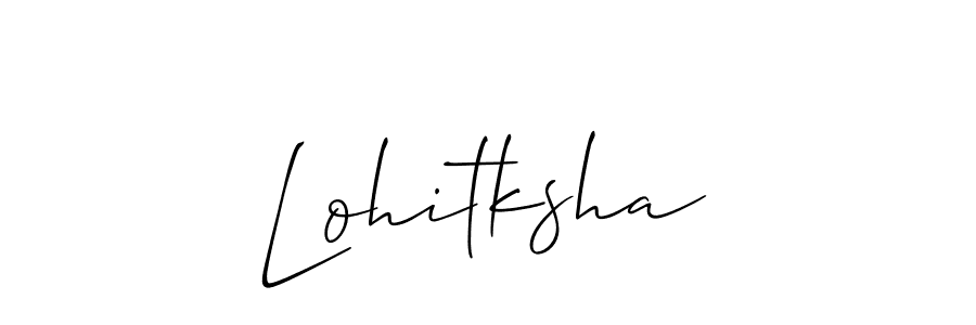 How to Draw Lohitksha signature style? Allison_Script is a latest design signature styles for name Lohitksha. Lohitksha signature style 2 images and pictures png