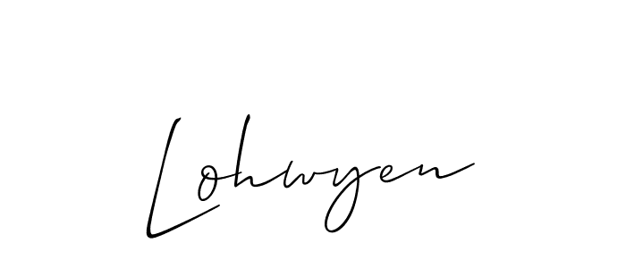 Design your own signature with our free online signature maker. With this signature software, you can create a handwritten (Allison_Script) signature for name Lohwyen. Lohwyen signature style 2 images and pictures png