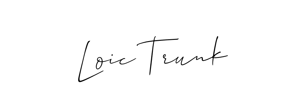 How to make Loic Trunk name signature. Use Allison_Script style for creating short signs online. This is the latest handwritten sign. Loic Trunk signature style 2 images and pictures png