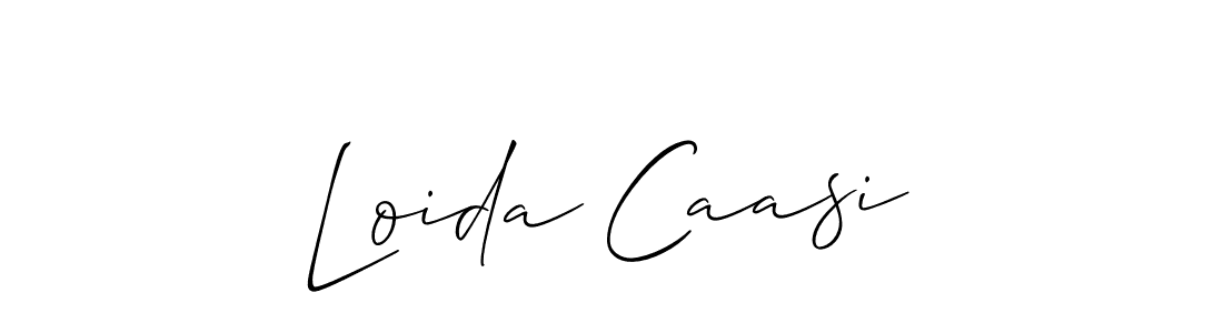 Use a signature maker to create a handwritten signature online. With this signature software, you can design (Allison_Script) your own signature for name Loida Caasi. Loida Caasi signature style 2 images and pictures png