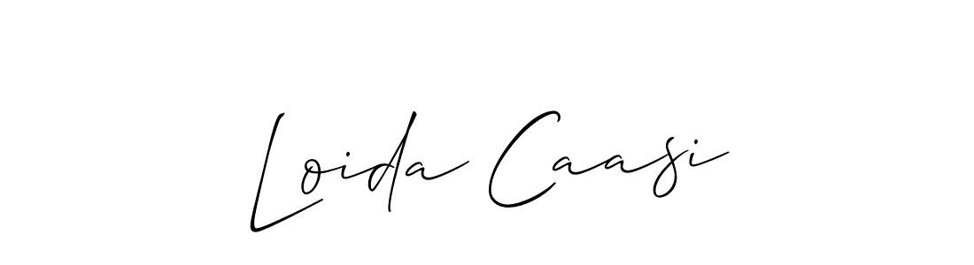 Use a signature maker to create a handwritten signature online. With this signature software, you can design (Allison_Script) your own signature for name Loida Caasi. Loida Caasi signature style 2 images and pictures png