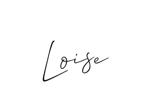 Use a signature maker to create a handwritten signature online. With this signature software, you can design (Allison_Script) your own signature for name Loise. Loise signature style 2 images and pictures png