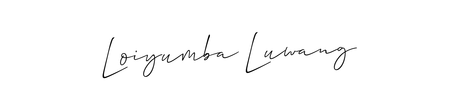 Use a signature maker to create a handwritten signature online. With this signature software, you can design (Allison_Script) your own signature for name Loiyumba Luwang. Loiyumba Luwang signature style 2 images and pictures png