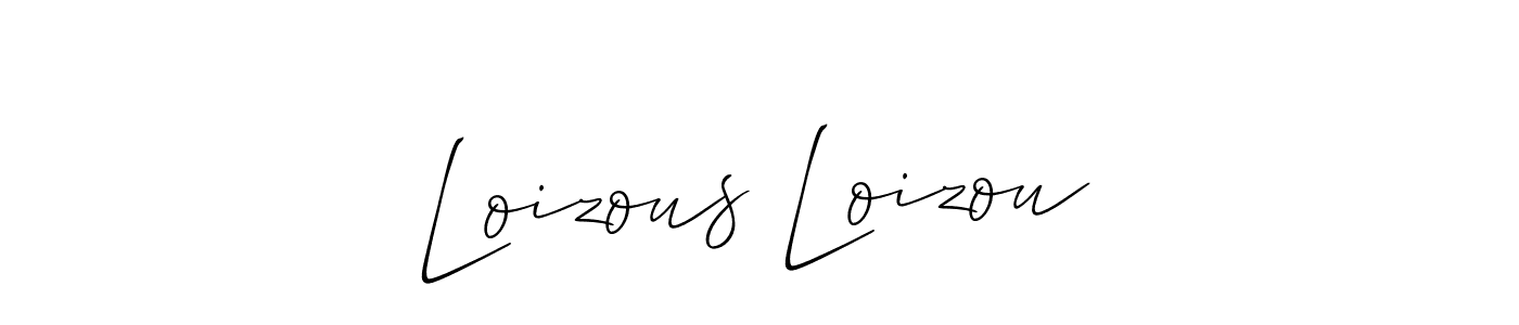 The best way (Allison_Script) to make a short signature is to pick only two or three words in your name. The name Loizous Loizou include a total of six letters. For converting this name. Loizous Loizou signature style 2 images and pictures png