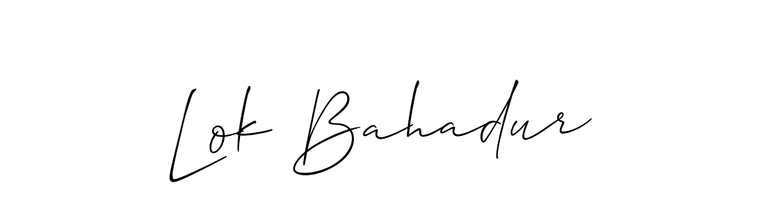 Also we have Lok Bahadur name is the best signature style. Create professional handwritten signature collection using Allison_Script autograph style. Lok Bahadur signature style 2 images and pictures png