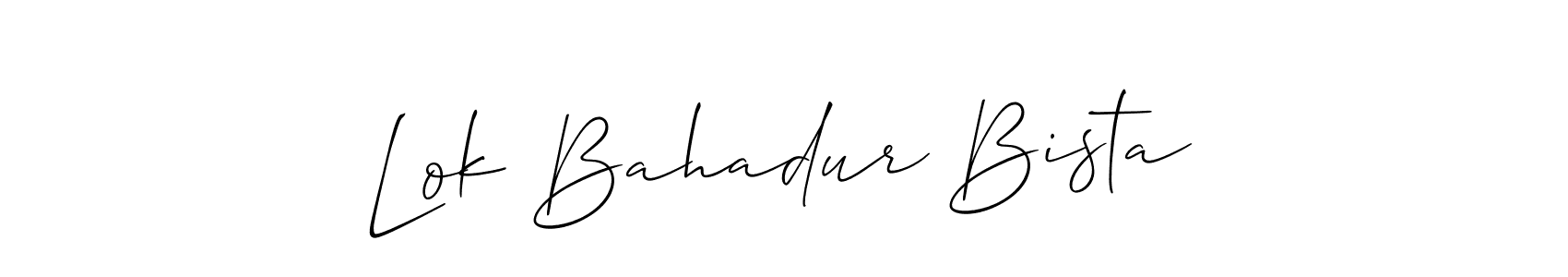 Create a beautiful signature design for name Lok Bahadur Bista. With this signature (Allison_Script) fonts, you can make a handwritten signature for free. Lok Bahadur Bista signature style 2 images and pictures png