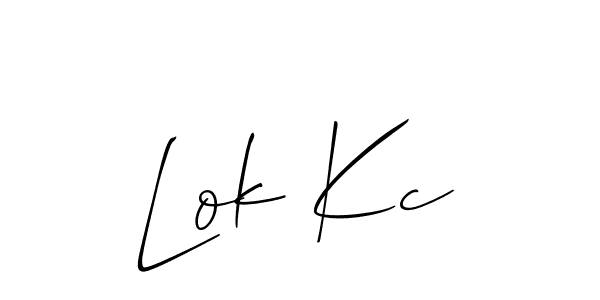 How to make Lok Kc signature? Allison_Script is a professional autograph style. Create handwritten signature for Lok Kc name. Lok Kc signature style 2 images and pictures png