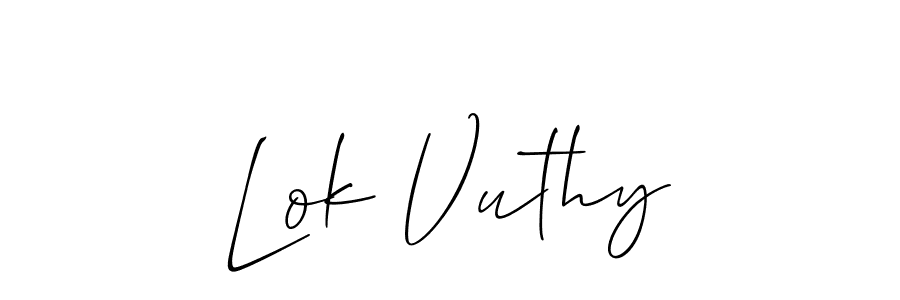 It looks lik you need a new signature style for name Lok Vuthy. Design unique handwritten (Allison_Script) signature with our free signature maker in just a few clicks. Lok Vuthy signature style 2 images and pictures png