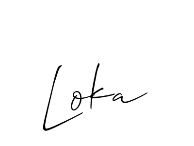 if you are searching for the best signature style for your name Loka. so please give up your signature search. here we have designed multiple signature styles  using Allison_Script. Loka signature style 2 images and pictures png