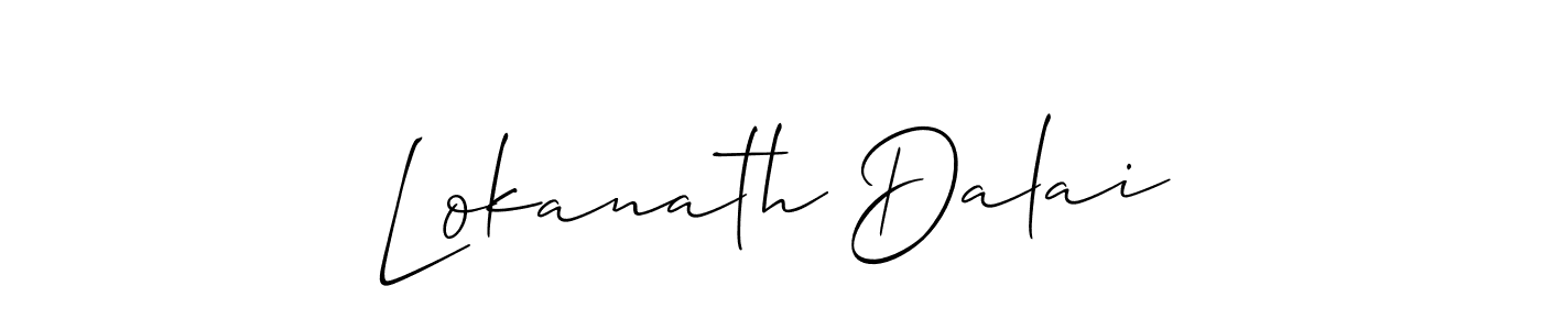 The best way (Allison_Script) to make a short signature is to pick only two or three words in your name. The name Lokanath Dalai include a total of six letters. For converting this name. Lokanath Dalai signature style 2 images and pictures png