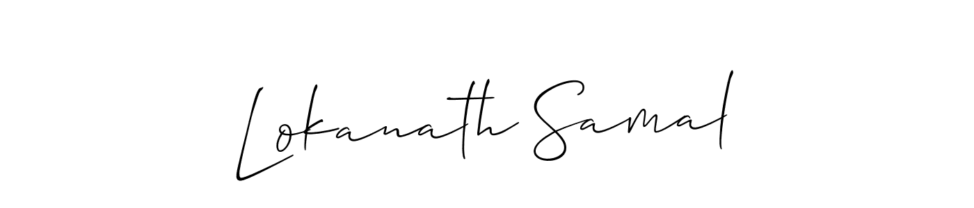 Also You can easily find your signature by using the search form. We will create Lokanath Samal name handwritten signature images for you free of cost using Allison_Script sign style. Lokanath Samal signature style 2 images and pictures png