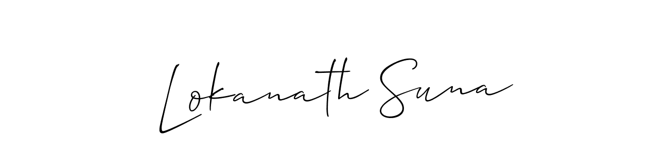 Use a signature maker to create a handwritten signature online. With this signature software, you can design (Allison_Script) your own signature for name Lokanath Suna. Lokanath Suna signature style 2 images and pictures png