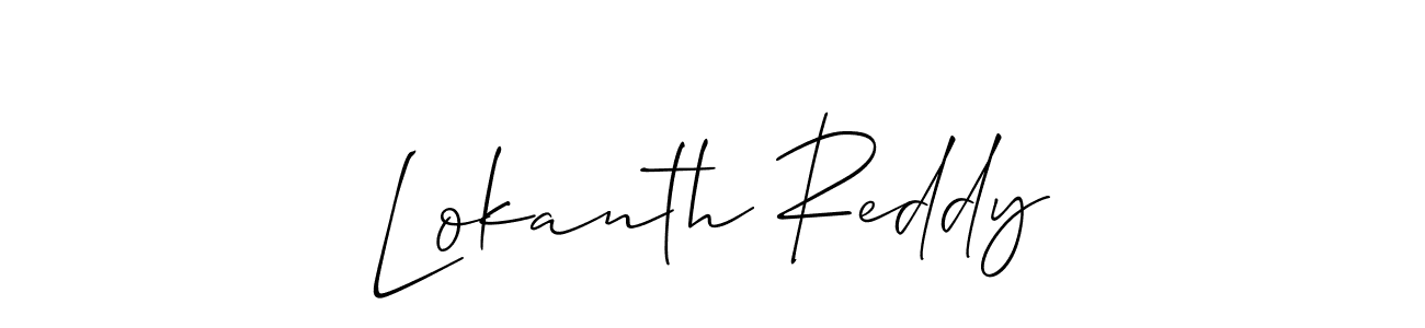 Create a beautiful signature design for name Lokanth Reddy. With this signature (Allison_Script) fonts, you can make a handwritten signature for free. Lokanth Reddy signature style 2 images and pictures png