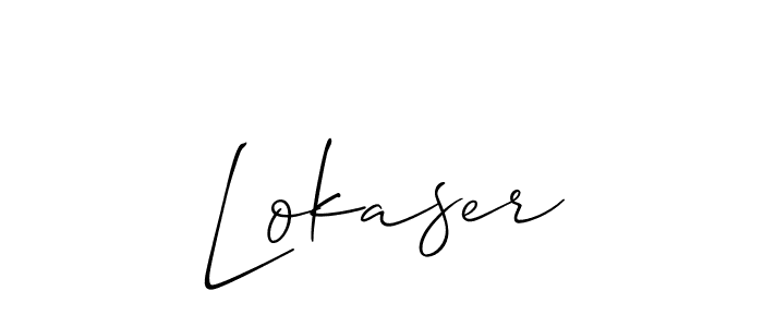Use a signature maker to create a handwritten signature online. With this signature software, you can design (Allison_Script) your own signature for name Lokaser. Lokaser signature style 2 images and pictures png