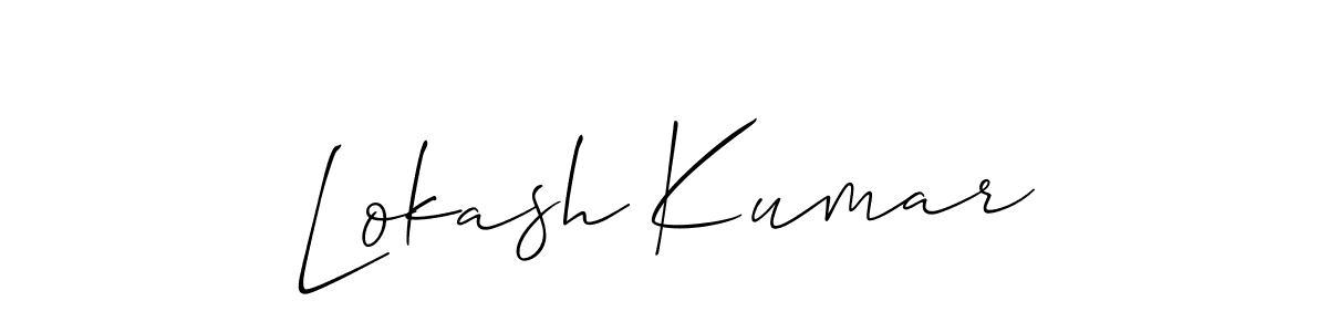 The best way (Allison_Script) to make a short signature is to pick only two or three words in your name. The name Lokash Kumar include a total of six letters. For converting this name. Lokash Kumar signature style 2 images and pictures png