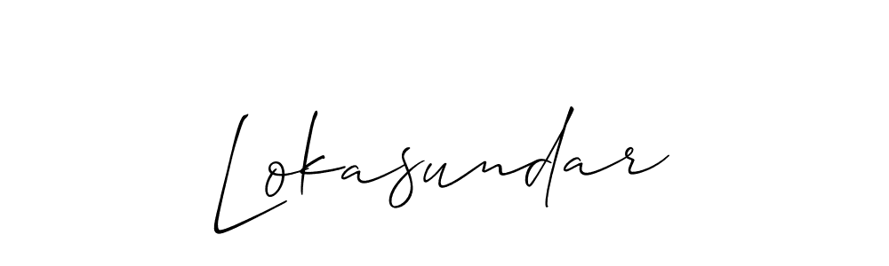 Make a beautiful signature design for name Lokasundar. With this signature (Allison_Script) style, you can create a handwritten signature for free. Lokasundar signature style 2 images and pictures png