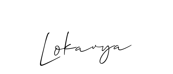 Lokavya stylish signature style. Best Handwritten Sign (Allison_Script) for my name. Handwritten Signature Collection Ideas for my name Lokavya. Lokavya signature style 2 images and pictures png