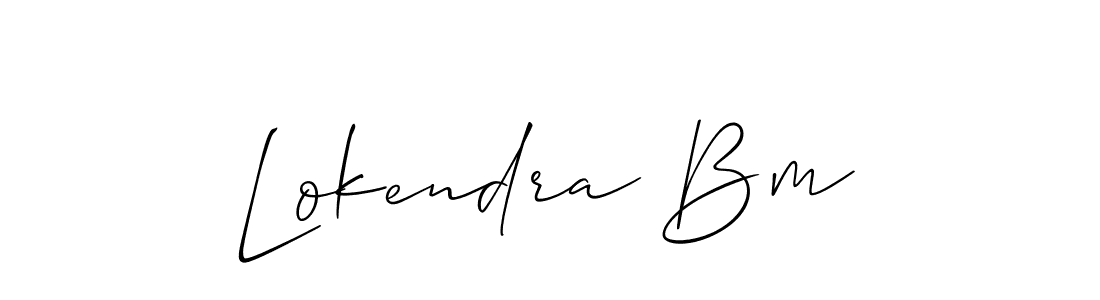 Allison_Script is a professional signature style that is perfect for those who want to add a touch of class to their signature. It is also a great choice for those who want to make their signature more unique. Get Lokendra Bm name to fancy signature for free. Lokendra Bm signature style 2 images and pictures png