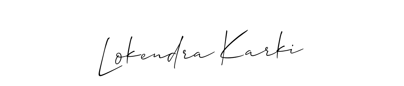 You should practise on your own different ways (Allison_Script) to write your name (Lokendra Karki) in signature. don't let someone else do it for you. Lokendra Karki signature style 2 images and pictures png