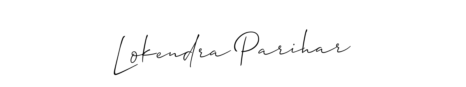 Also we have Lokendra Parihar name is the best signature style. Create professional handwritten signature collection using Allison_Script autograph style. Lokendra Parihar signature style 2 images and pictures png