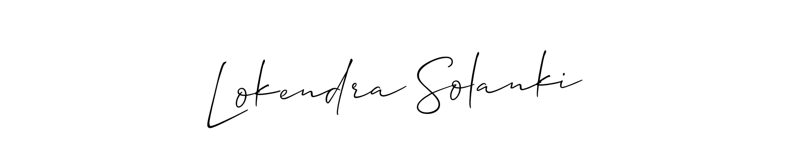 Create a beautiful signature design for name Lokendra Solanki. With this signature (Allison_Script) fonts, you can make a handwritten signature for free. Lokendra Solanki signature style 2 images and pictures png
