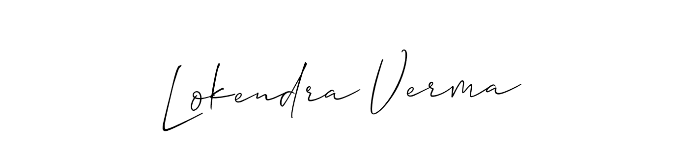 The best way (Allison_Script) to make a short signature is to pick only two or three words in your name. The name Lokendra Verma include a total of six letters. For converting this name. Lokendra Verma signature style 2 images and pictures png