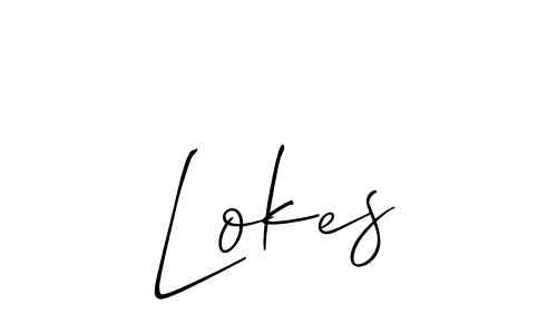 The best way (Allison_Script) to make a short signature is to pick only two or three words in your name. The name Lokes include a total of six letters. For converting this name. Lokes signature style 2 images and pictures png