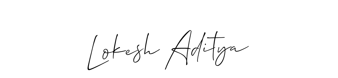 Make a beautiful signature design for name Lokesh Aditya. With this signature (Allison_Script) style, you can create a handwritten signature for free. Lokesh Aditya signature style 2 images and pictures png